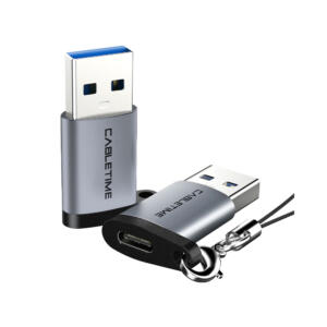 CABLETIME CP73G USB3.0 MALE TO USB TYPE-C OTG ADAPTER WITH KEYCHAIN LANYARD (CT-OTG-AMCF-AGL)