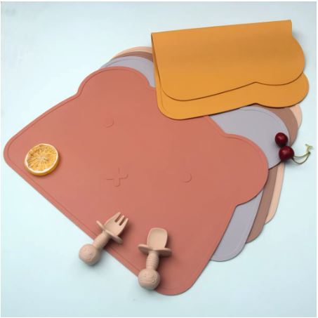 Silicone Teddy Placemat - Light Blue - Image 2