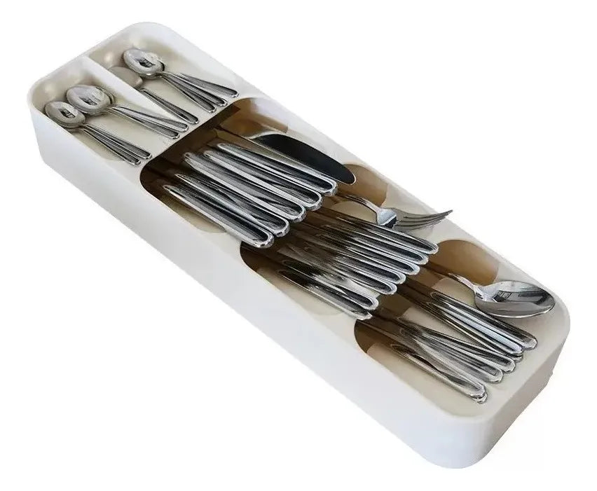 Cutlery Drawer Organiser - White - Image 4