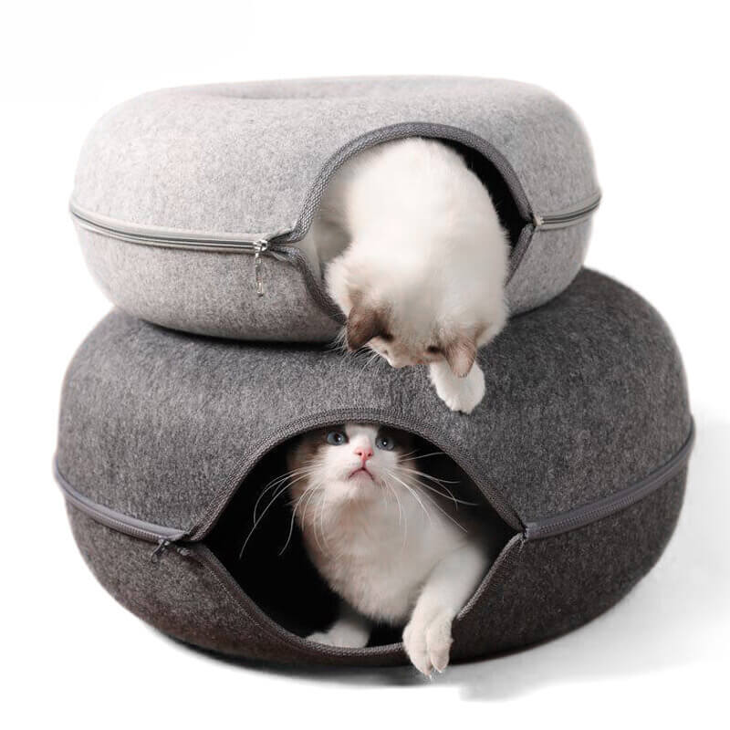 CozyCat Donut Cat House - Dark Grey + Light Grey - Rex - Image 3