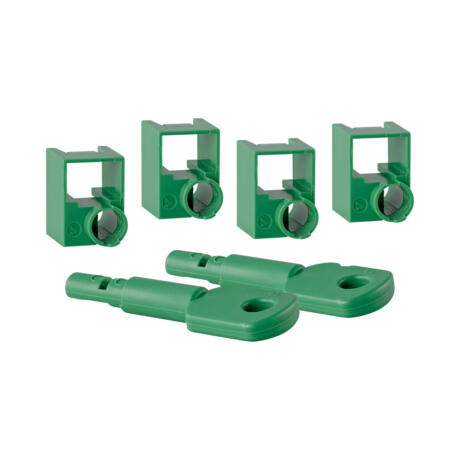 LinkQnet CABLE LOCK-PLUS 4 LOCKS-RJ45-(FA-5092-)GREEN