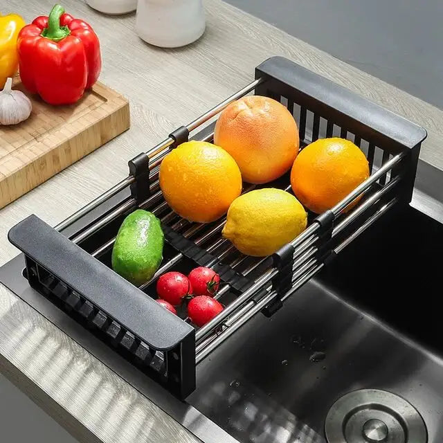 Fine Living - Extended Over Sink Drainer - Black - Image 4