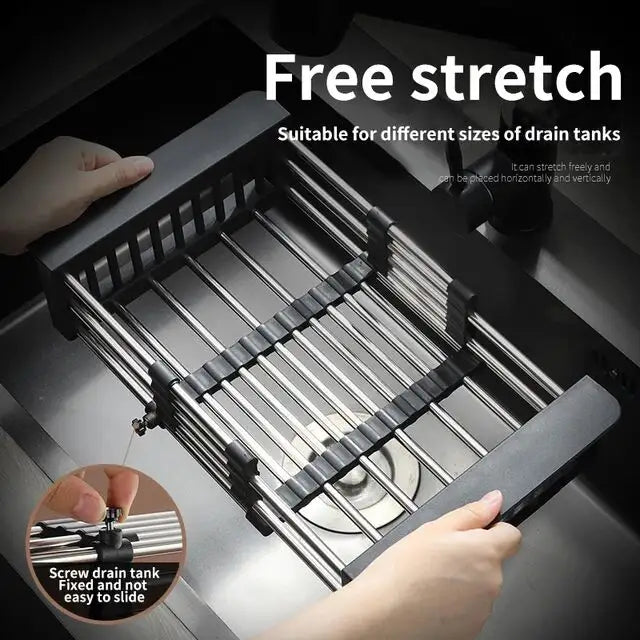 Fine Living - Extended Over Sink Drainer - Black - Image 6