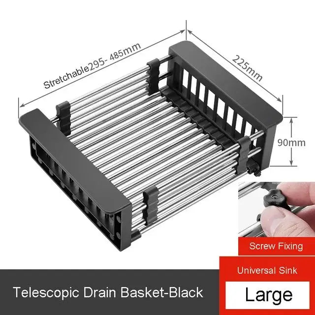 Fine Living - Extended Over Sink Drainer - Black - Image 8