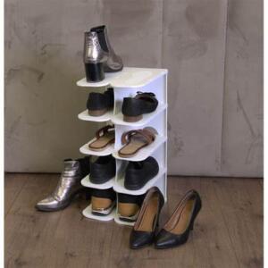 Pillar 4 Layer Shoe Rack - White