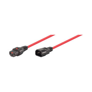 Scolmore 2M C13 F TO C14 M LOCKABLE POWER CABLE RED