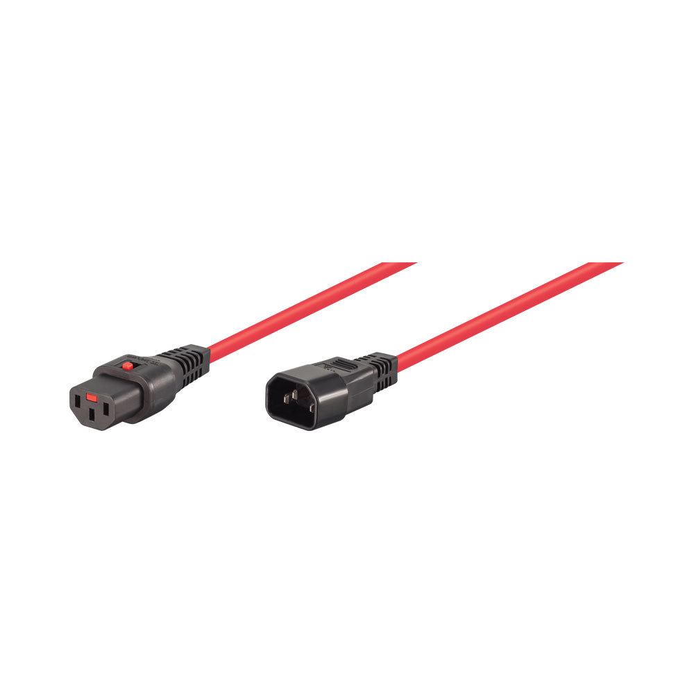 Scolmore 2M C13 F TO C14 M LOCKABLE POWER CABLE RED