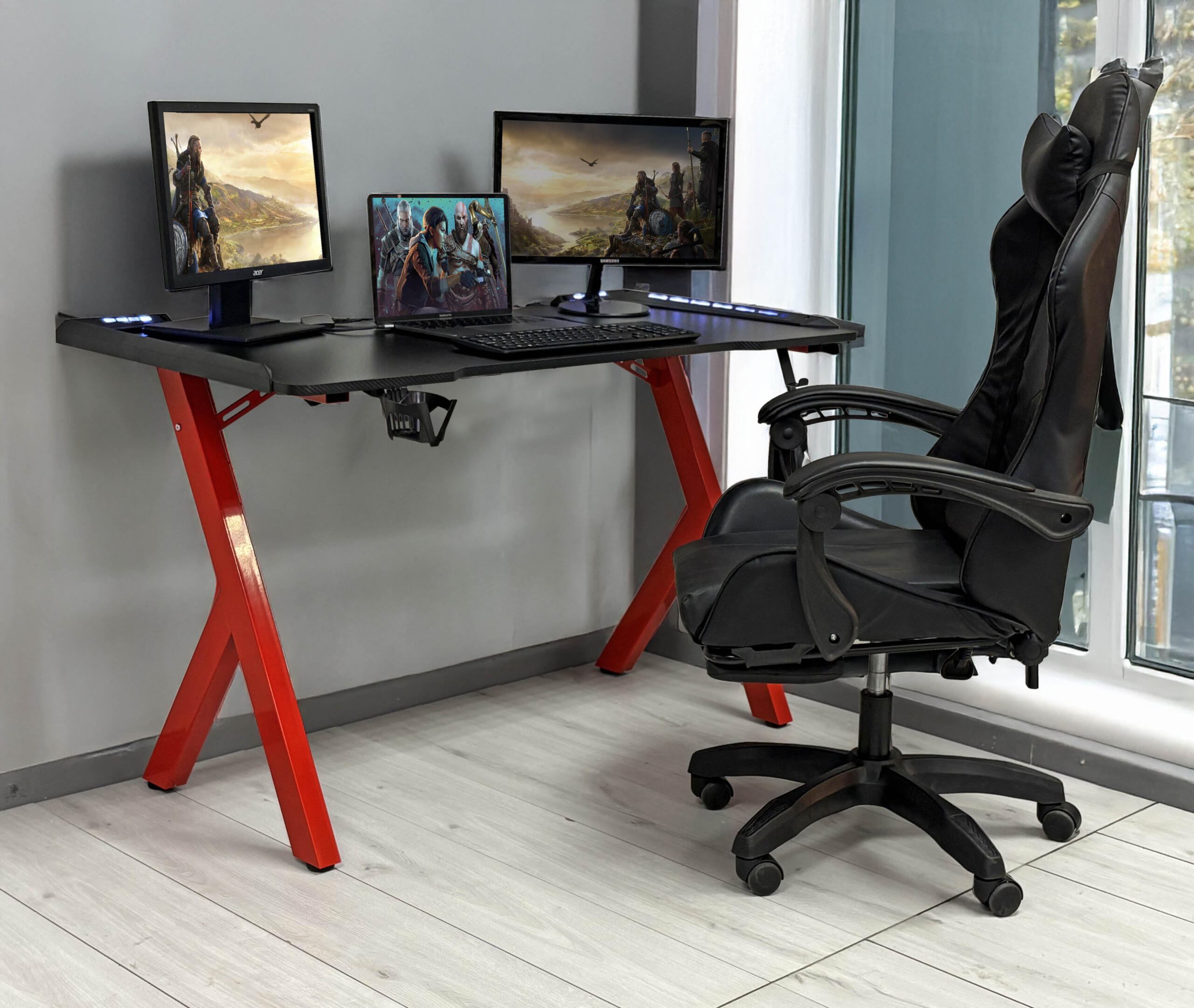 LumiDesk LED Light Gaming Desk - Fine Living - Image 2