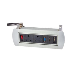 Lucktech POPUP DESK (2XPWR, 1XUSB,1XVGA,1XHDMI,W SW)SILVER