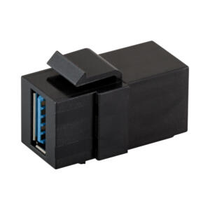 LinkQnet USB3.0 FEMALE KEYSTONE 90DEG ADAPTER BLACK
