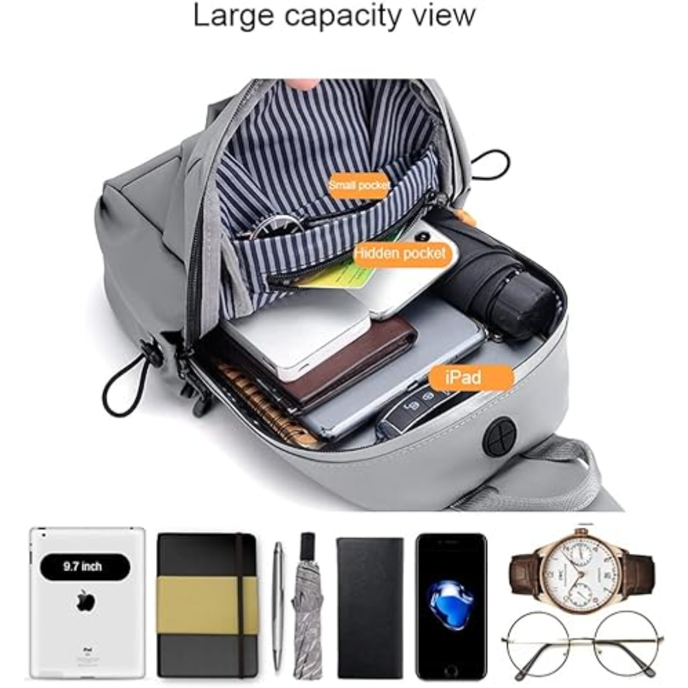 Zen Sling Cross Body Backpack -Grey - Image 6