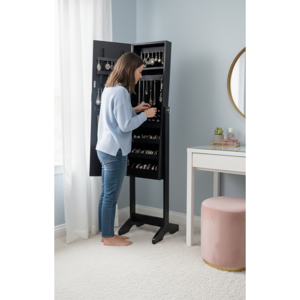 Crystaline Jewelry Cabinet - Black - Fine Living - Image 4