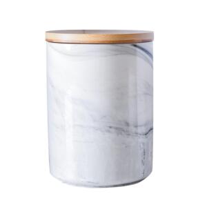 Marbel Canister - Brass and White