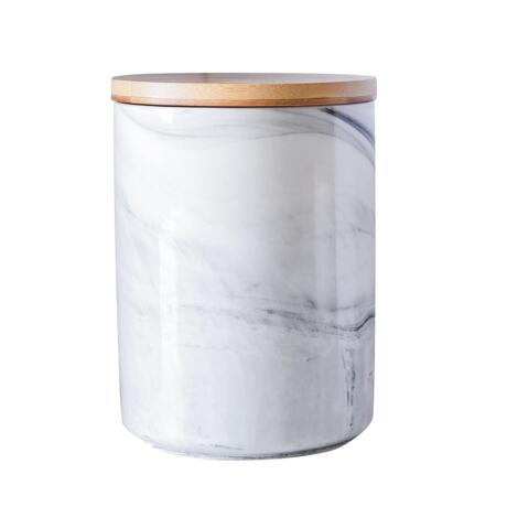 Marbel Canister - Brass and White