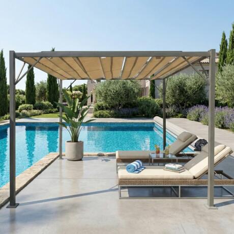 RoyalPatio Bioclimatic Pergola - Beige - Finery