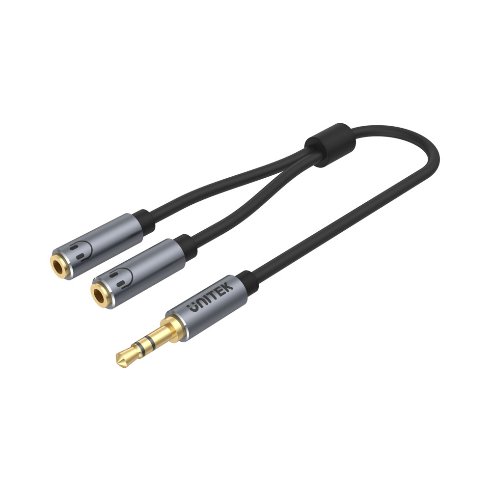 Unitek 0.2M 3.5MM AUX CABLE M TO 2X F (Y-C956ABK)