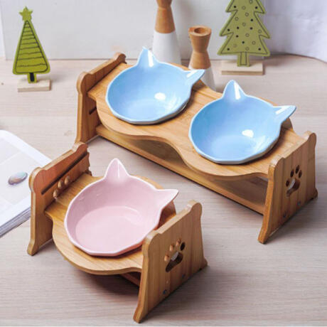 Jaxie Bamboo Stand Feeding Bowl - Rex