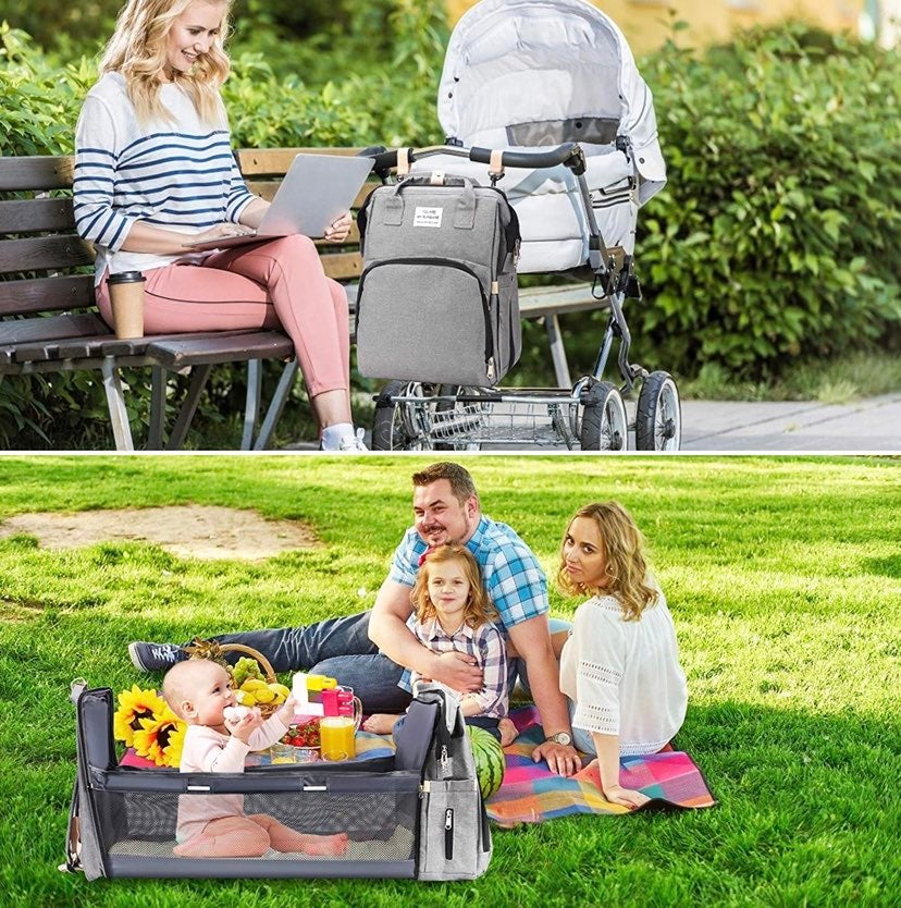 Nuovo - 2 in 1 Babypack with Fold Out Bed - Blue - Image 4