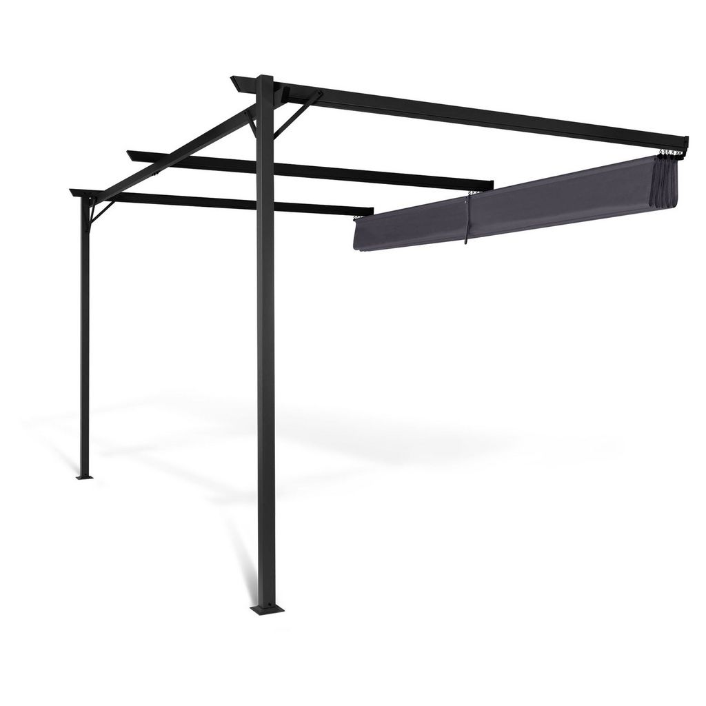 Skyline Wall Mounted Pergola - 3x2.7m - Grey - Fine Living - Image 2